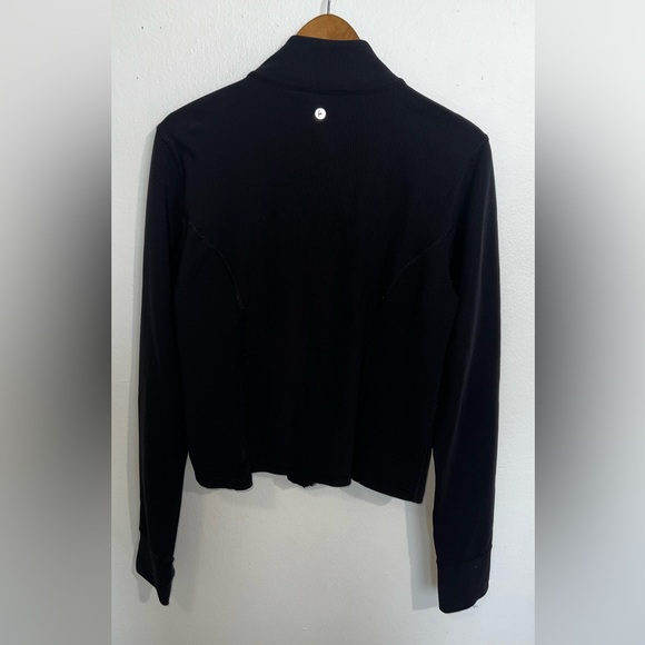 90 Degree by Reflex | Black Ribbed Full-Zip Training Jacket with Thumbholes - XL - Picture 4 of 5